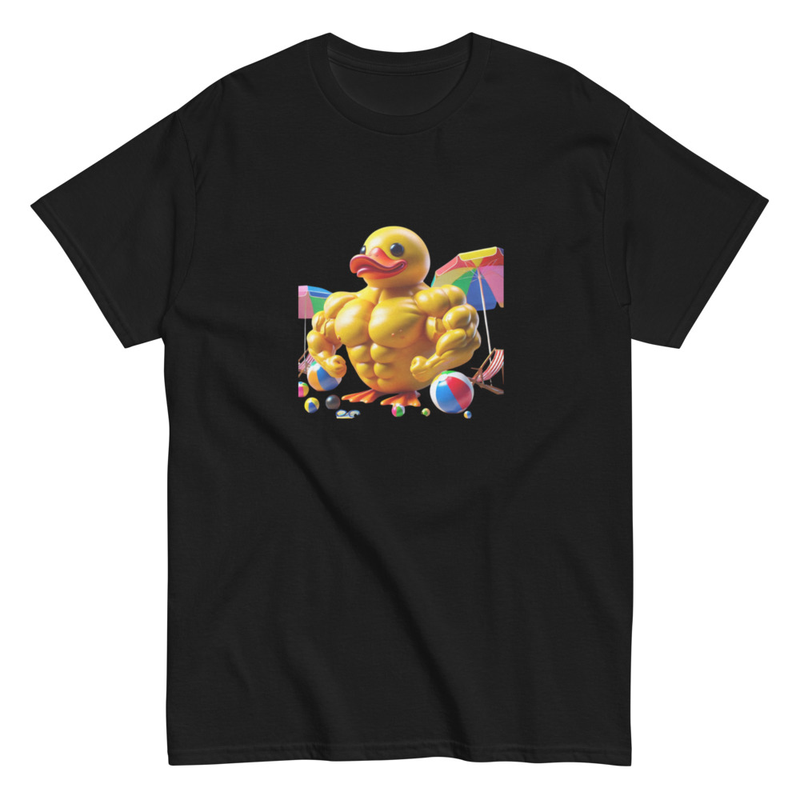 Buff Duck Workout Shirt Funny Gym Tee, Fitness Meme T Shirt, Weightlifting Humor Gift, Colorful Gym Duck Shirt, Funny Exercise Tee