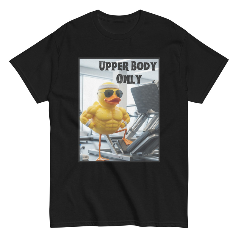 Upper Body Only Shirt Funny Gym Duck Tee, Leg Day Optional Workout Shirt, Buff Duck Meme Shirt, Gym Humor Gift for Him, Fitness Lover T-Shirt