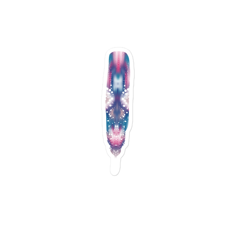 Pink Blue Feather Sticker