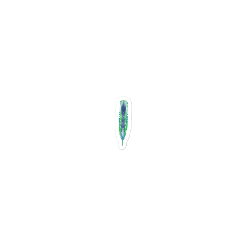 Green Blue Feather Sticker