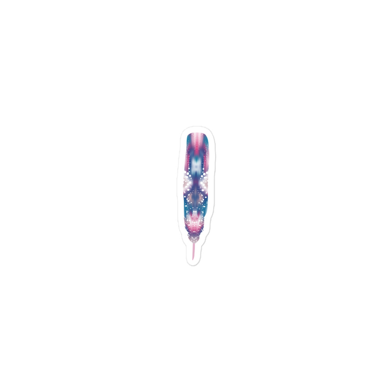 Pink Blue Feather Sticker