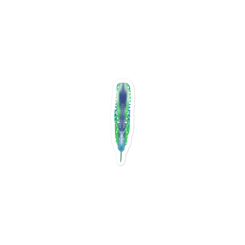 Green Blue Feather Sticker