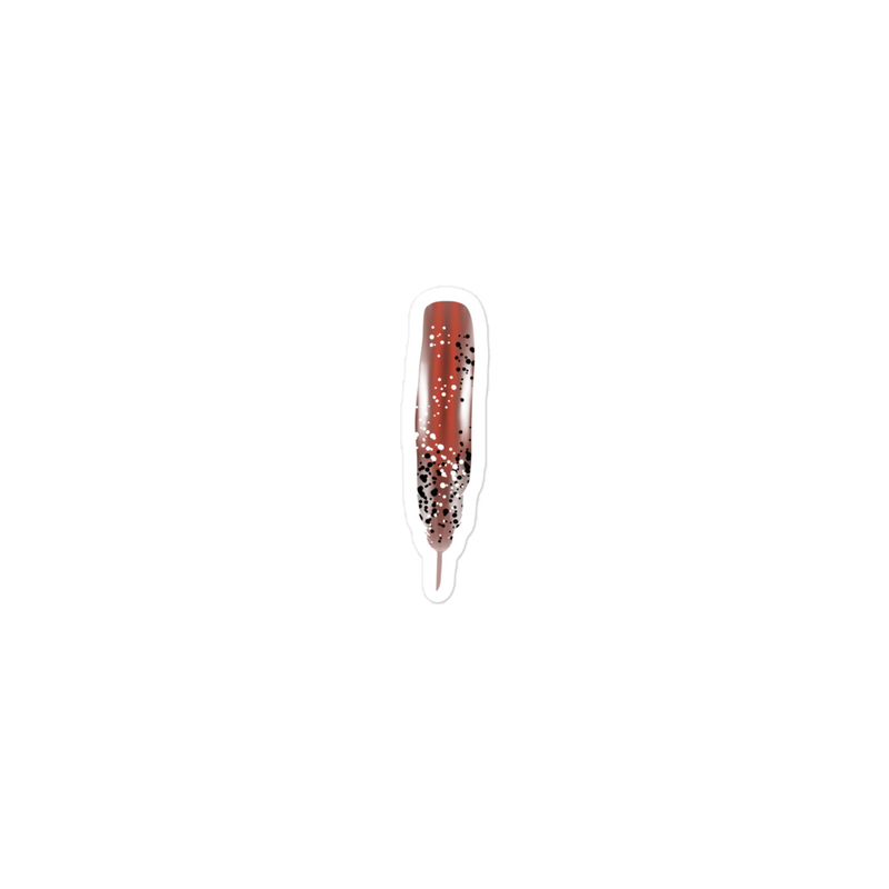 Red Brown Feather Sticker