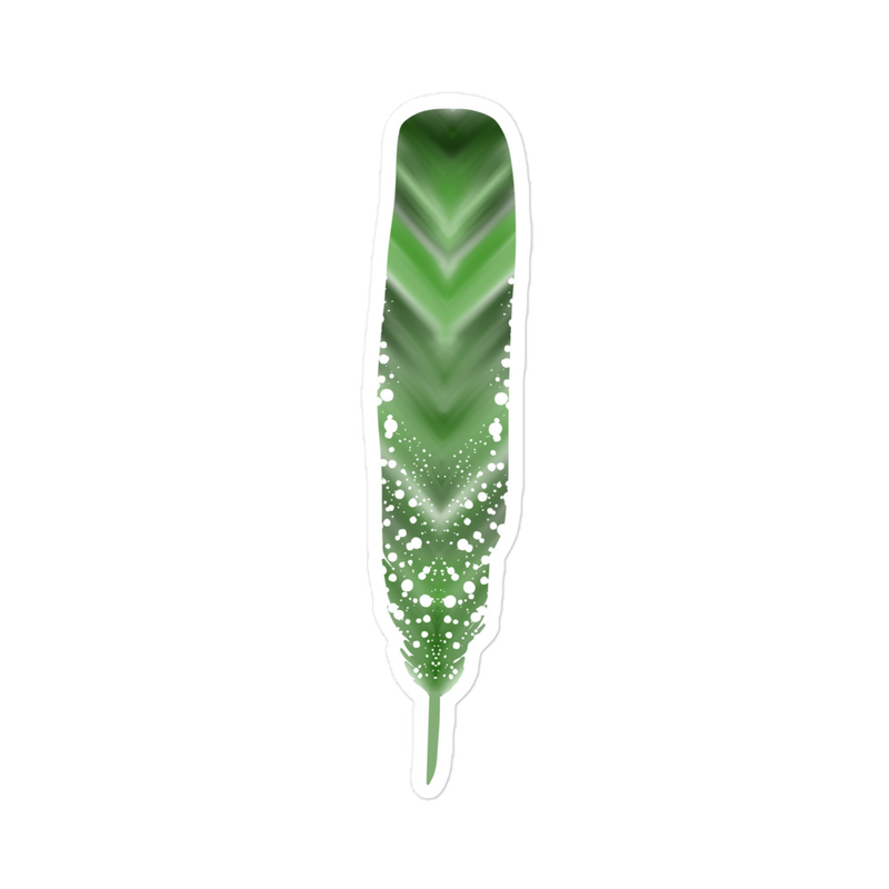Green Speckled Feather Sticker