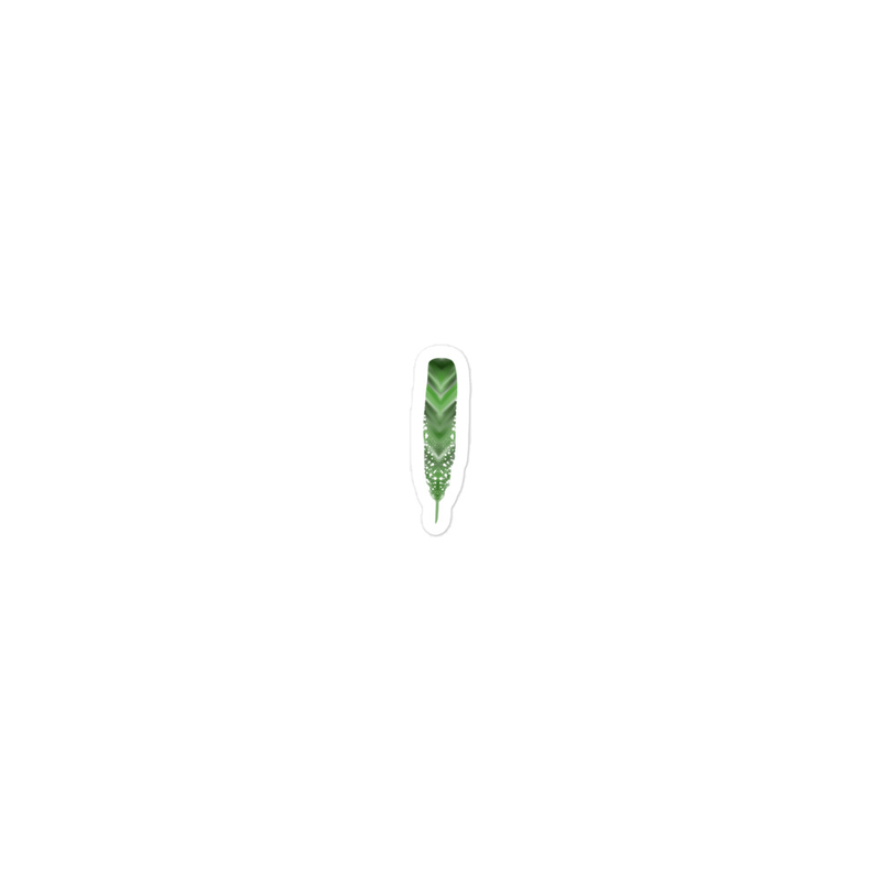 Green Speckled Feather Sticker