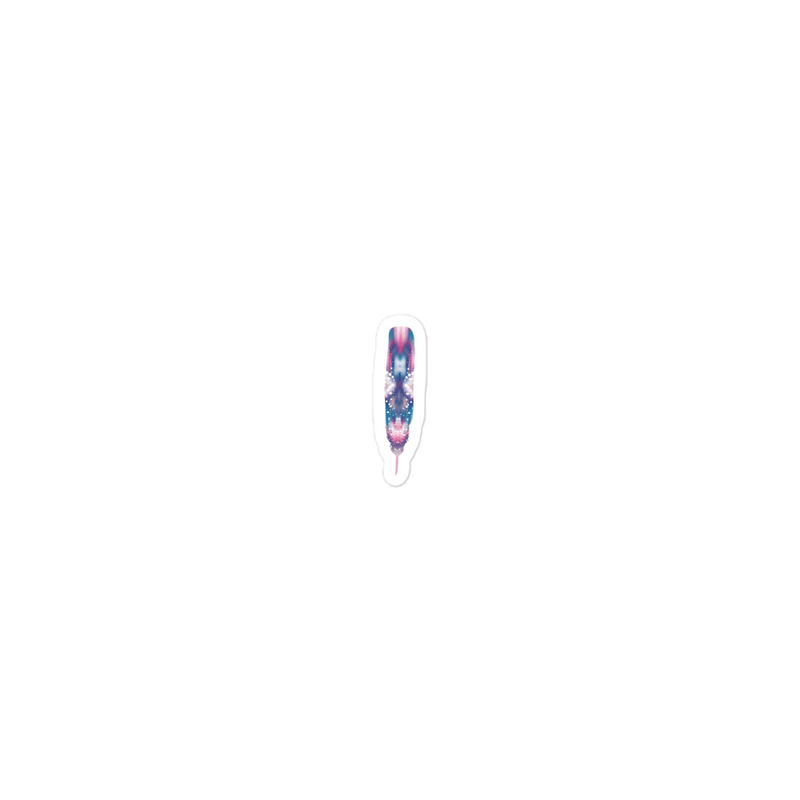 Pink Blue Feather Sticker