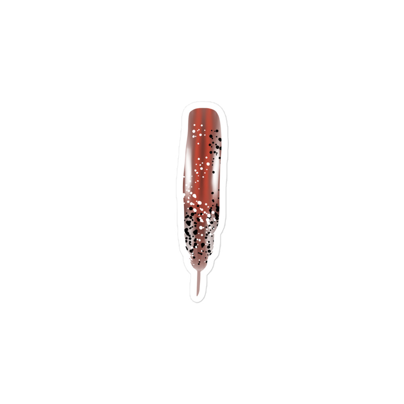 Red Brown Feather Sticker