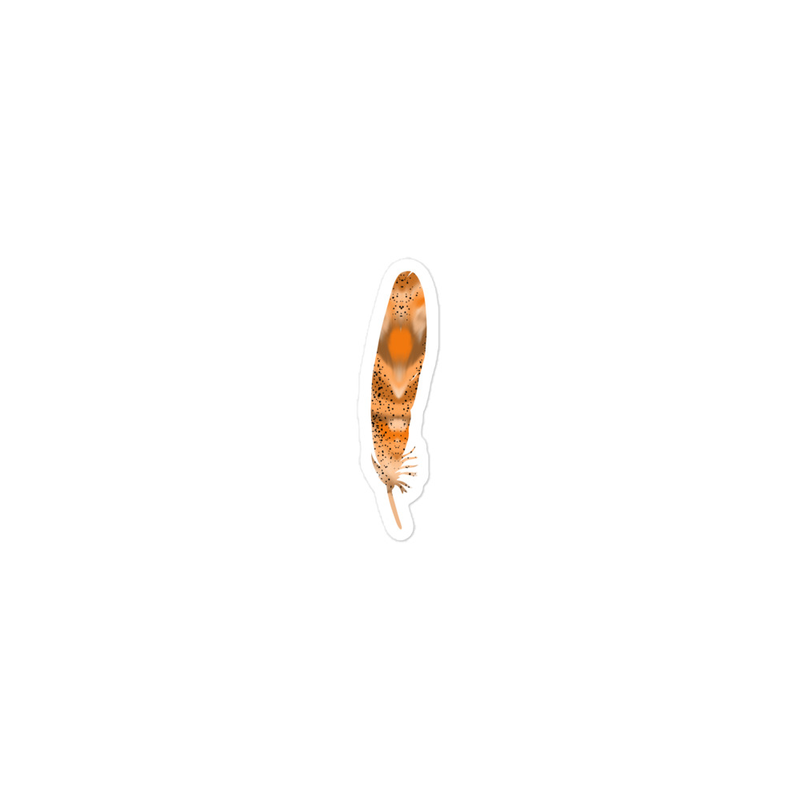 Orange Feather Sticker