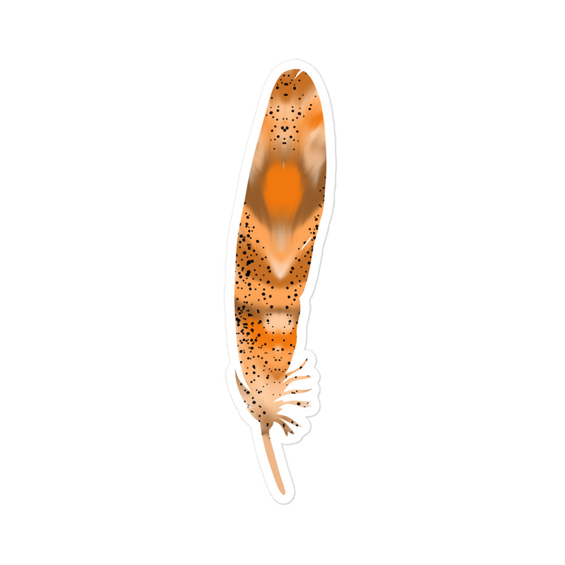 Orange Feather Sticker
