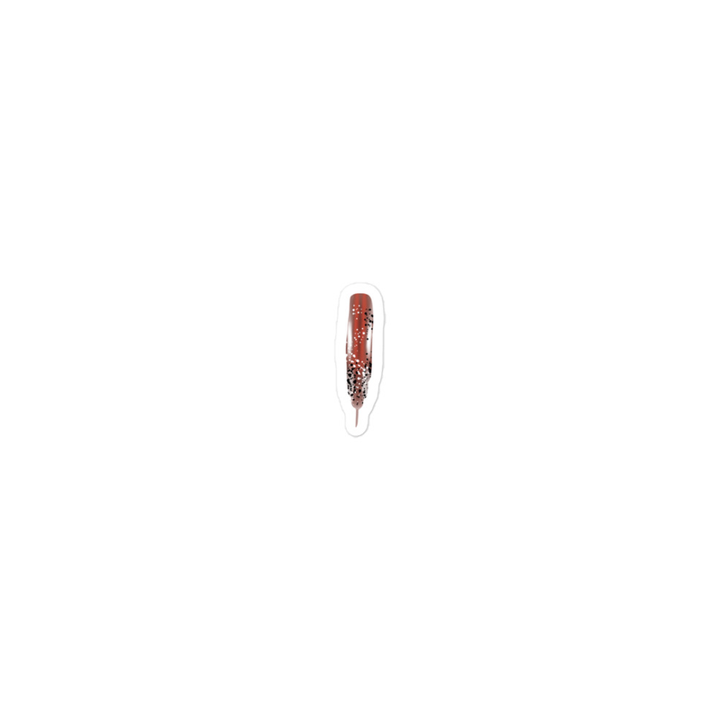 Red Brown Feather Sticker