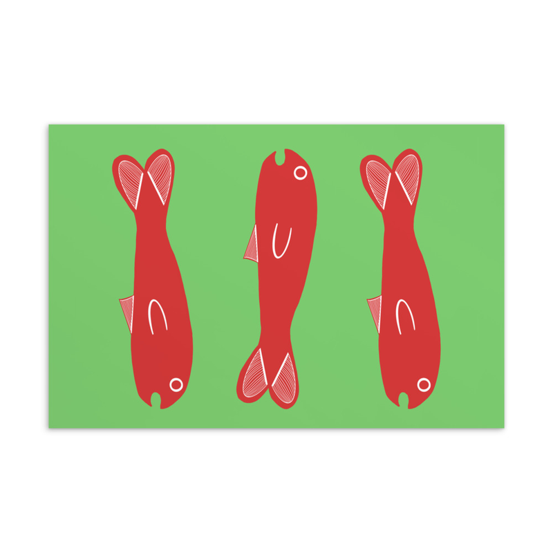 Three Fish Postcard