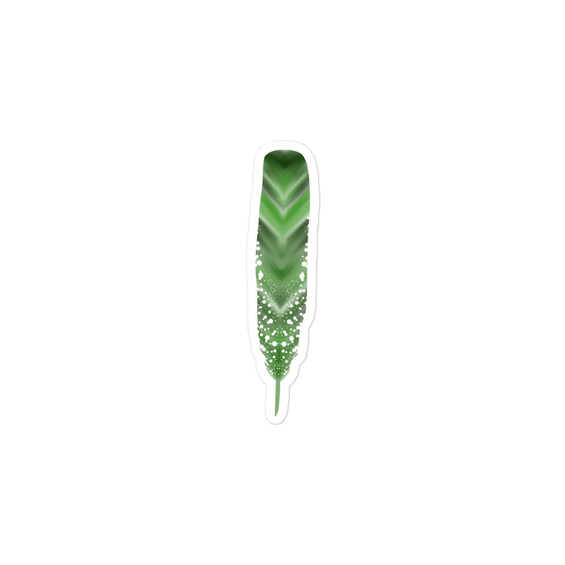 Green Speckled Feather Sticker