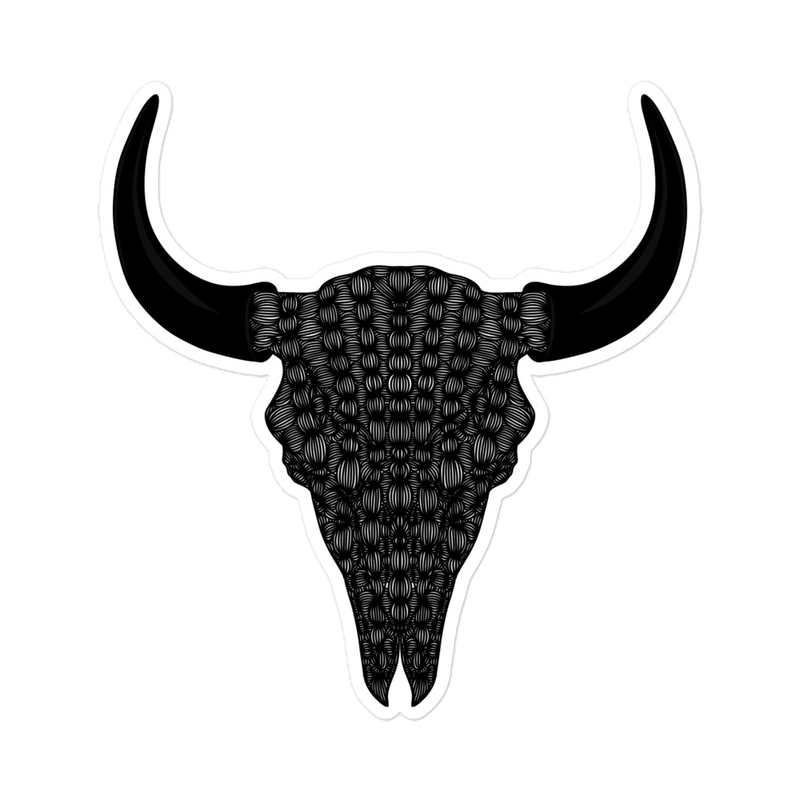 Bison Skull Stickers