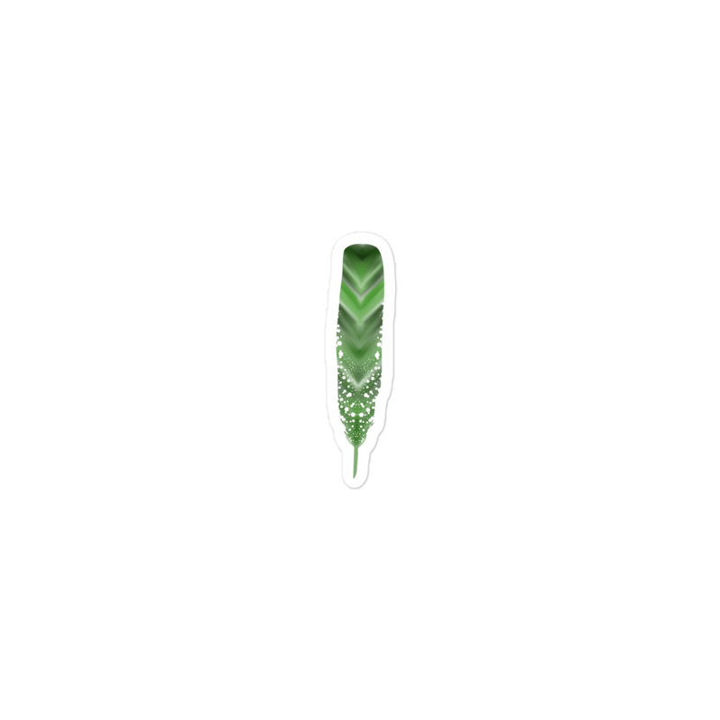 Green Speckled Feather Sticker