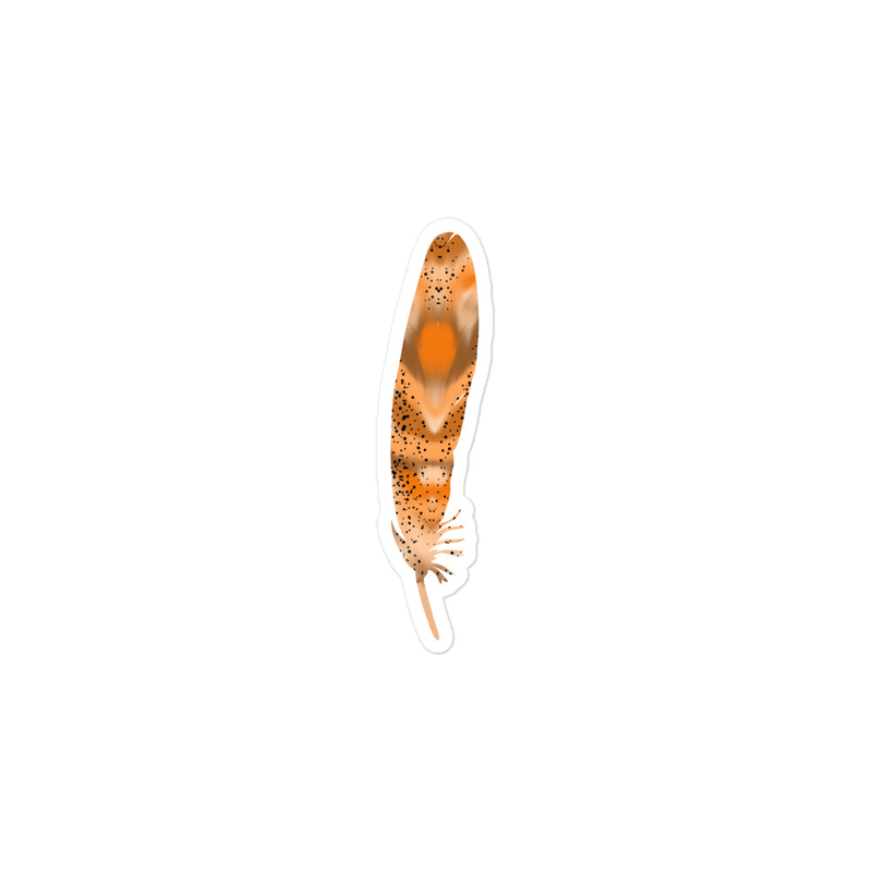 Orange Feather Sticker