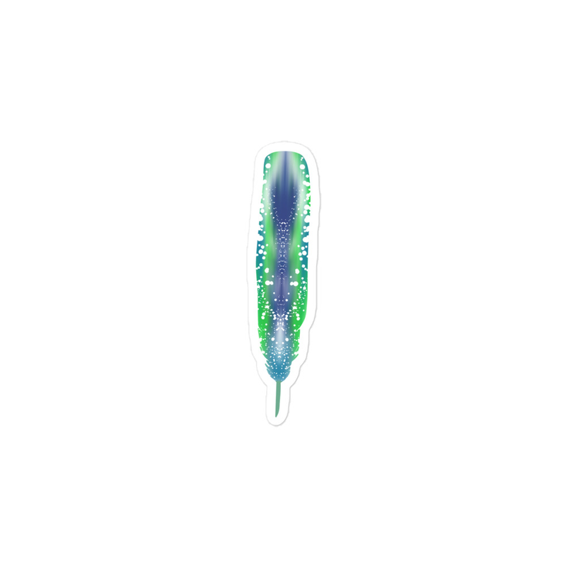 Green Blue Feather Sticker