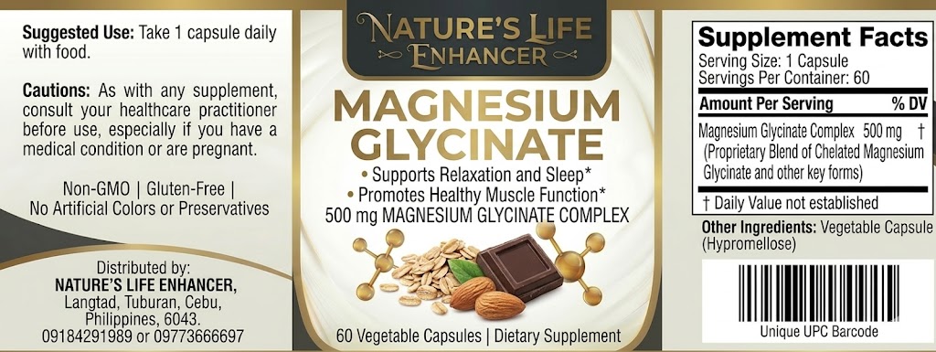 Magnesium Glycinate 500mg 60 Capsules