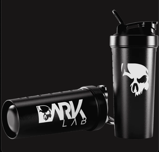 Coqueteleira Shaker Caveira Preta 700ml com Rede - Dark Lab