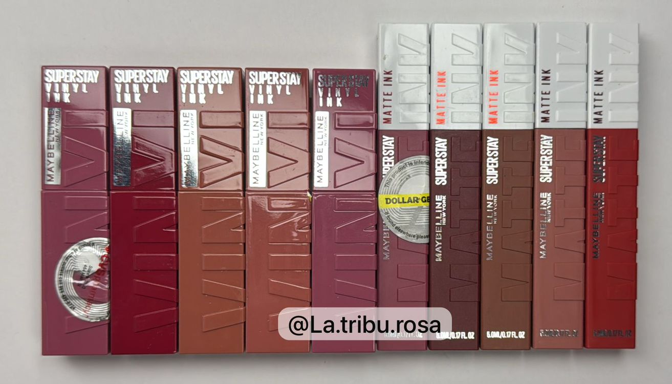 Lote Labial Vinyl y Matte Ink Maybelline 10pz  #MA249