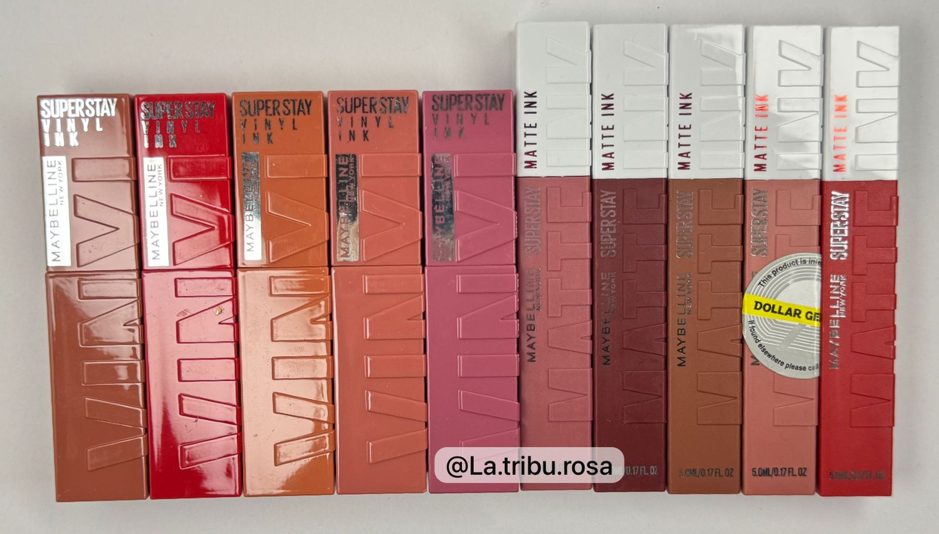 Lote Labial Vinyl y Matte Ink Maybellin 10pz  #MA250