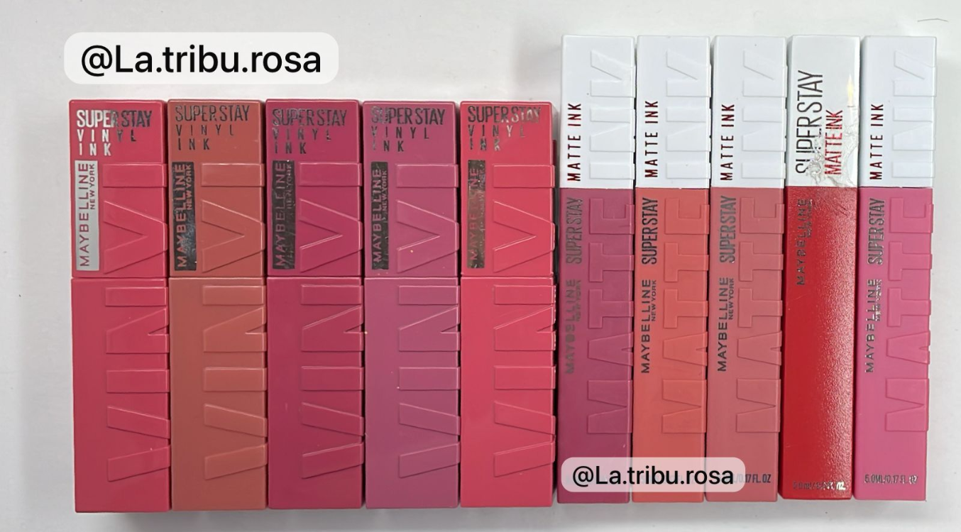 Lote Labial Vinyl y Matte Ink Maybelline 10pz  #187M
