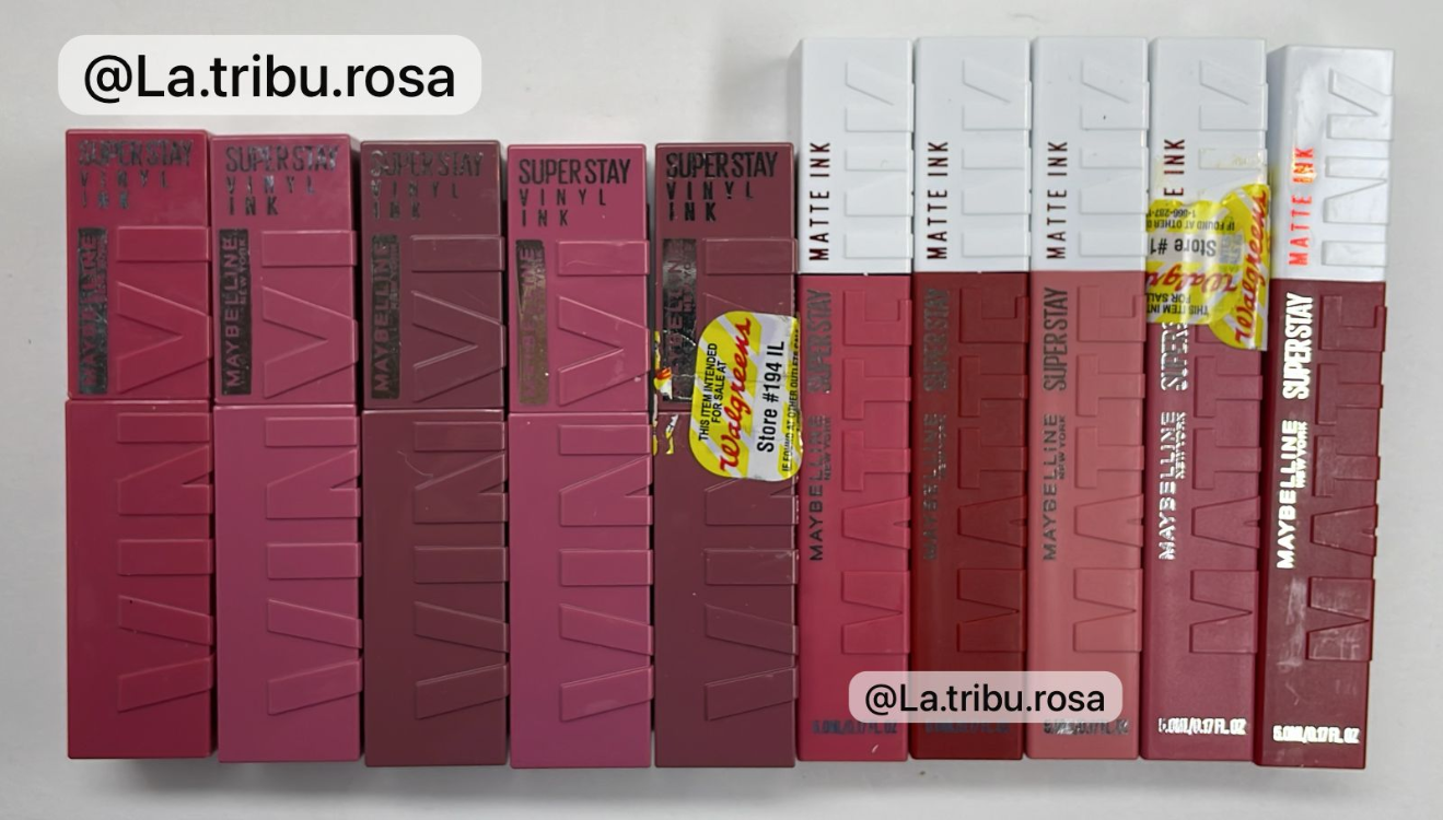 Lote Labial Vinyl y Matte Ink Maybelline 10pz  #M188