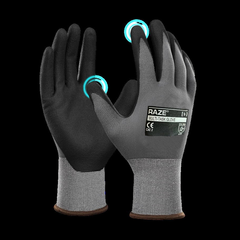 Touchscreen-compatible rubber foam gloves
