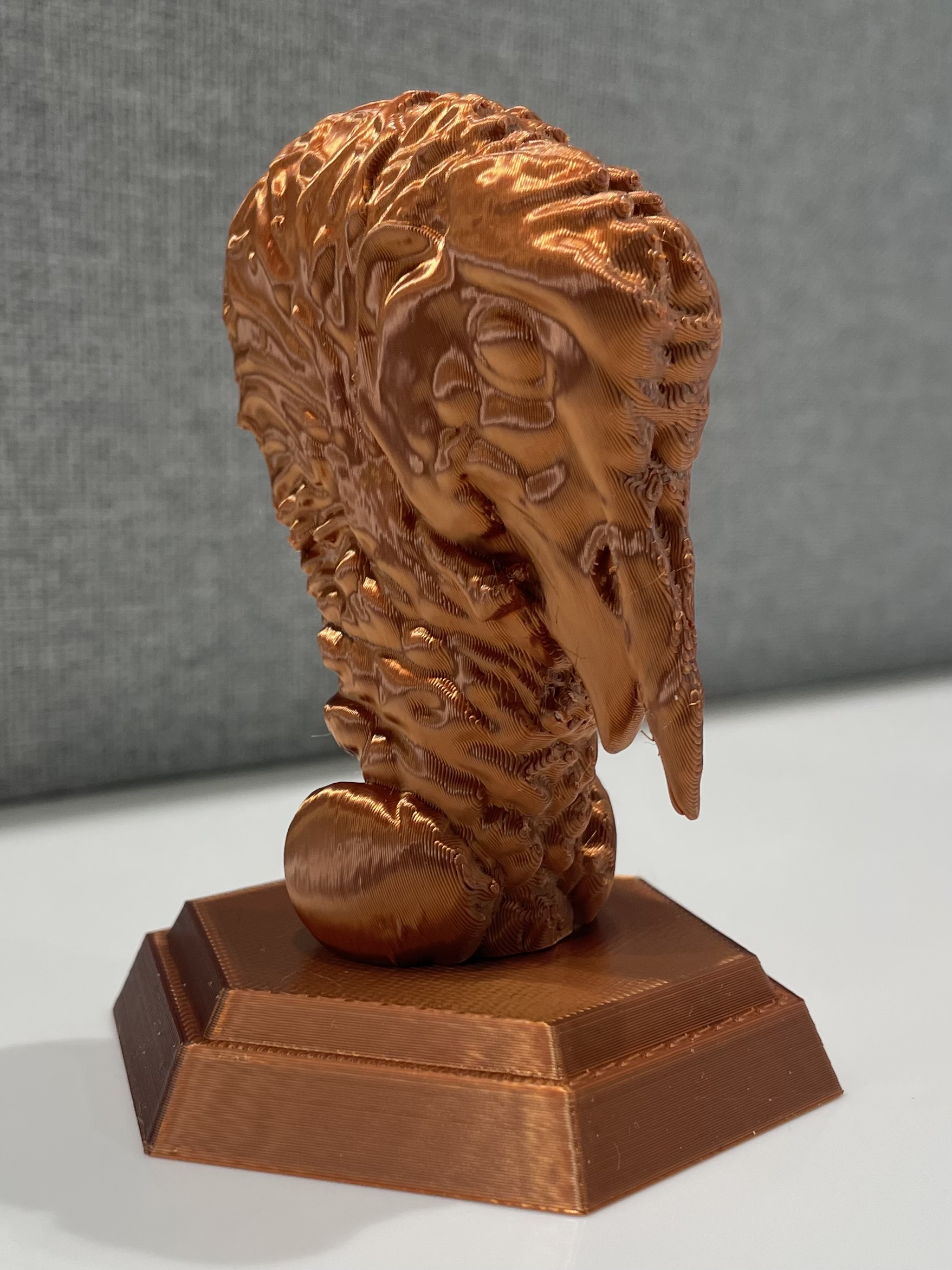 Eastern Wild Turkey Gobbler Head Statue