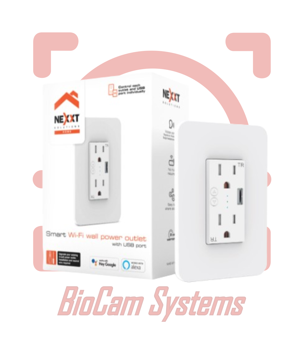 Tomacorriente de pared inteligente con puerto USB y conexión Wi-Fi