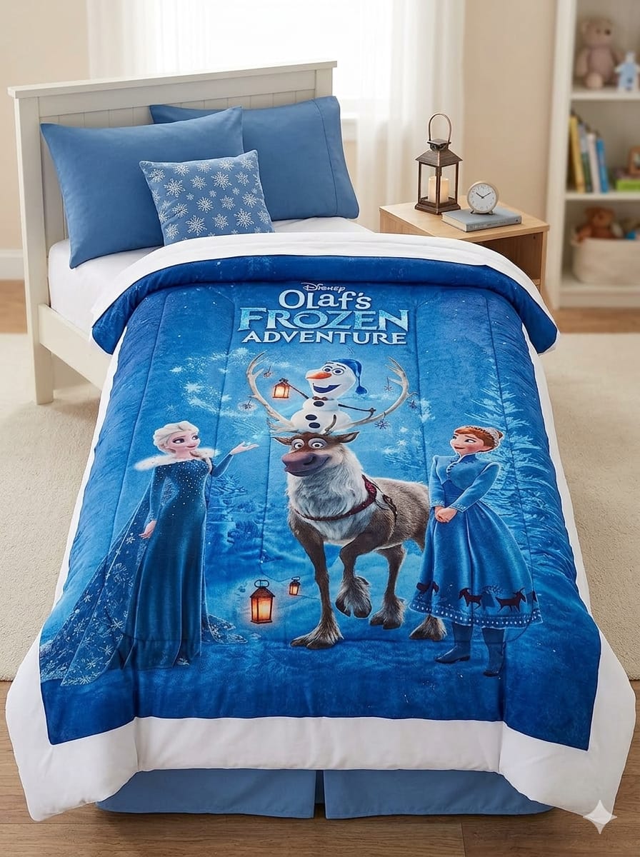 Acolchado Reversible OLAF'S  FROZEN ADVENTURE 1 PLAZA  1/2