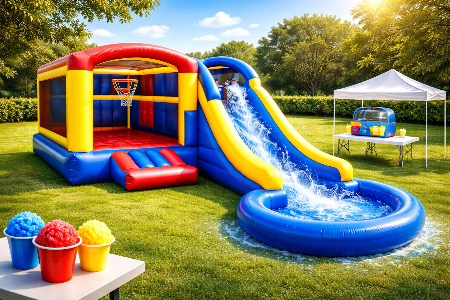 Inflatable Water Slide & Bounce House Combo
