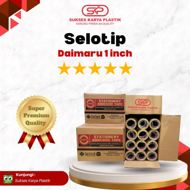 Daimaru Selotip 1 Inch Panjang 72 Yard - 1 Slop isi 6 Roll Warna Bening Super Premium Quality dengan Kualitas Terbaik