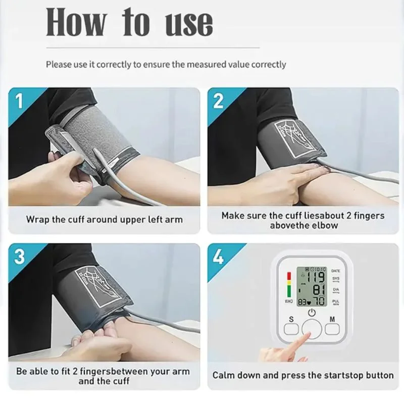 Digital Blood Pressure Monitor | Upper Arm Automatic BP Machine with Large LCD Display, Memory Storage & Voice Function