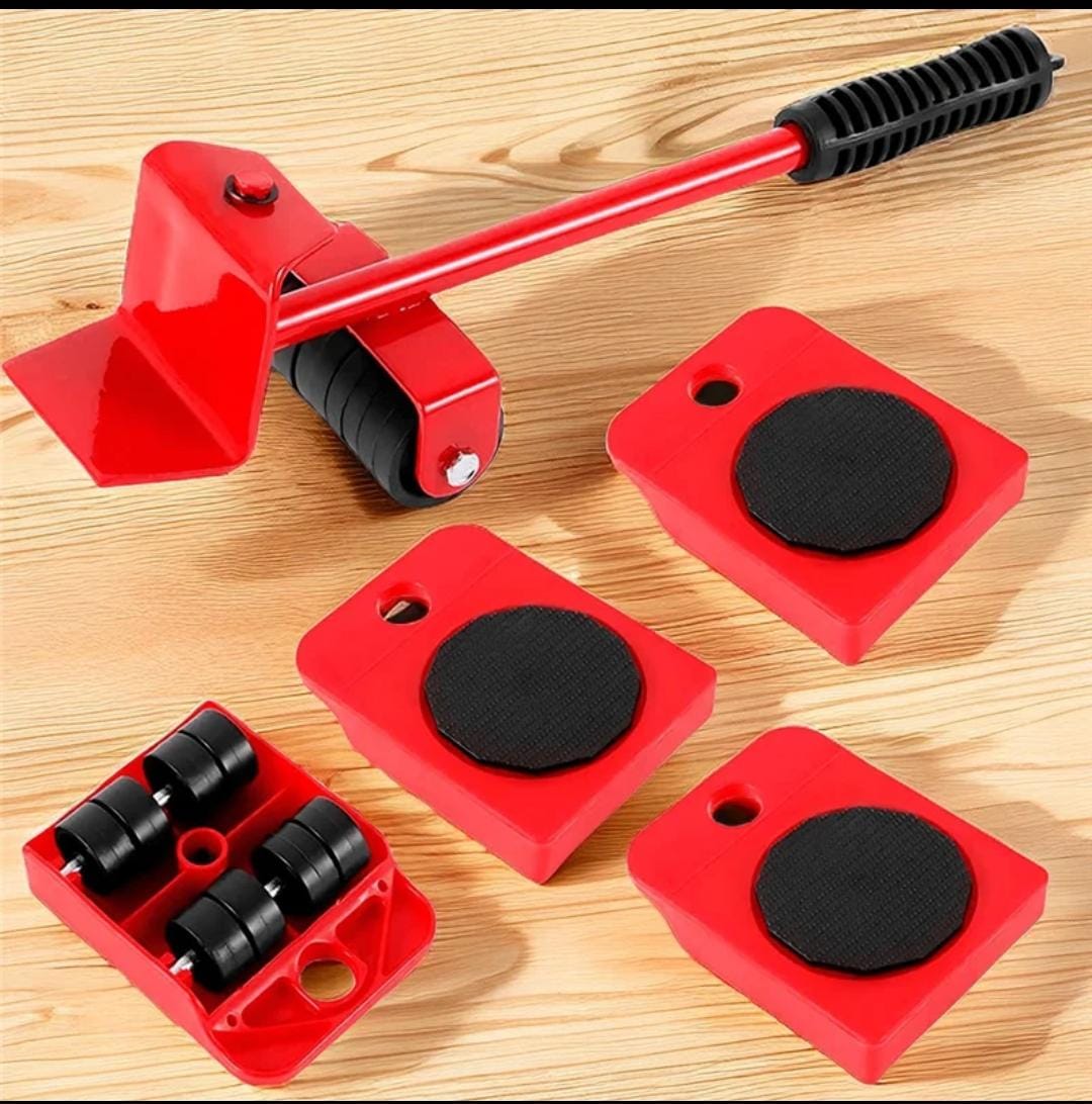 Heavy Furniture Mover Tool 5-in-1  Set with Lifter & 360° Rollers 