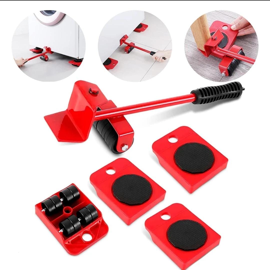 Heavy Furniture Mover Tool 5-in-1  Set with Lifter & 360° Rollers 