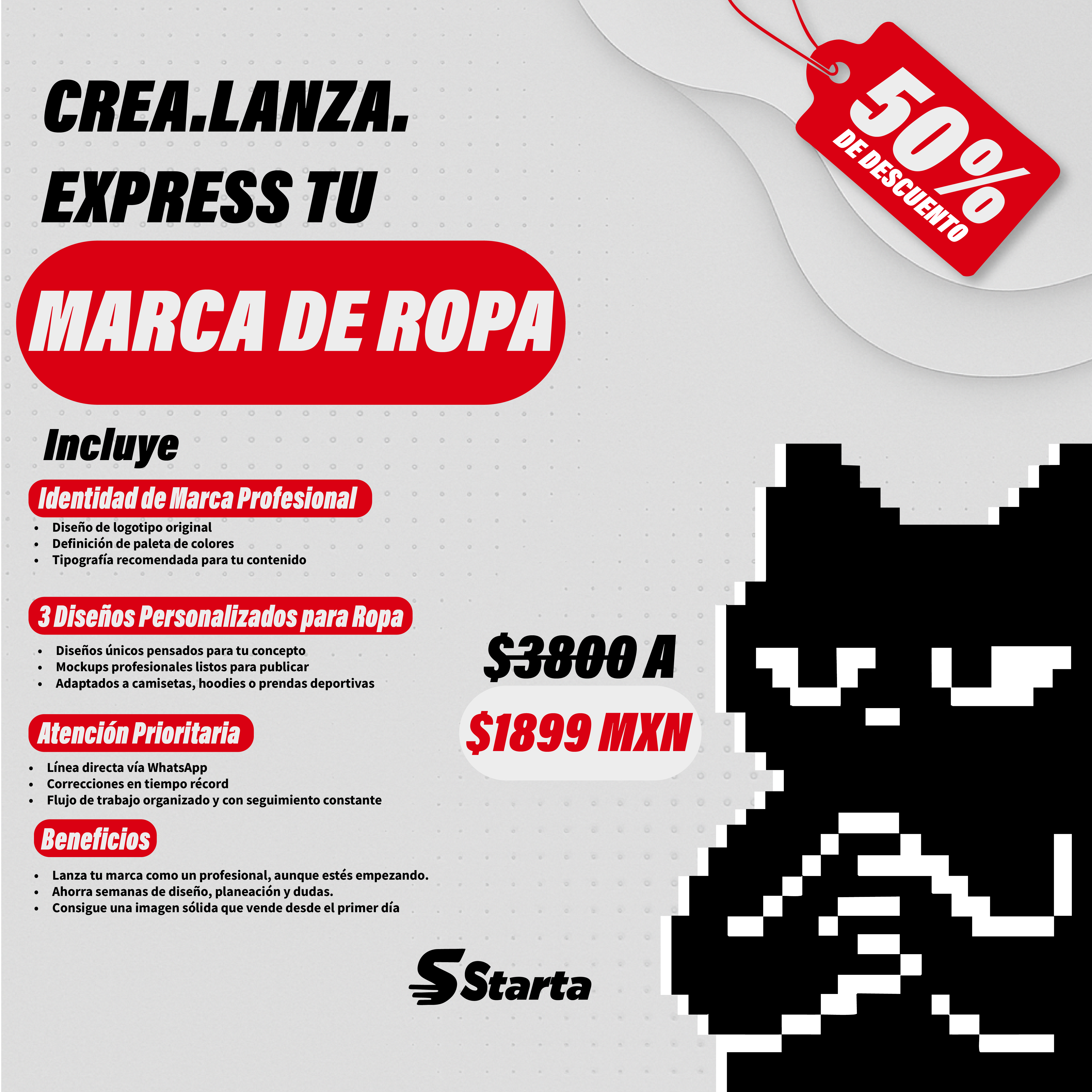 PAQUETE LANZAMIENTO MARCA DE ROPA