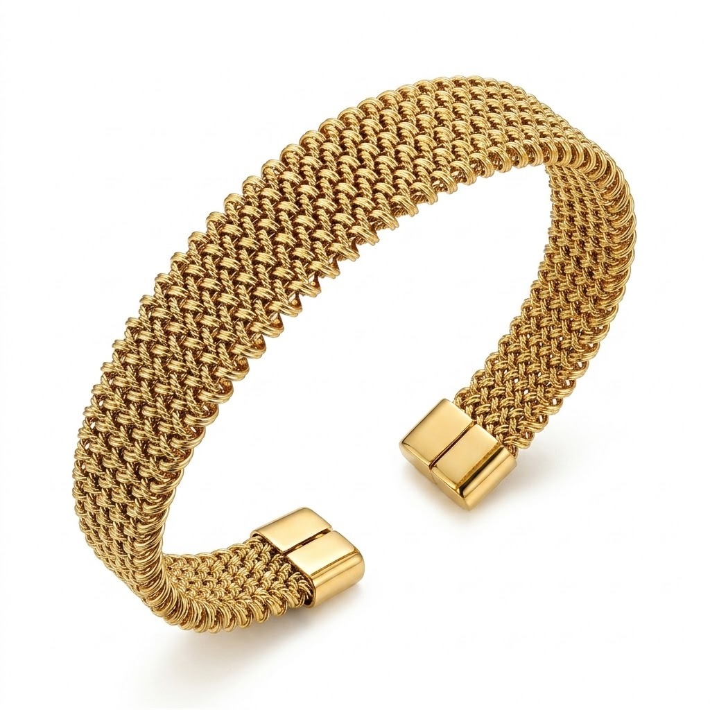 Pulsera de malla dorada