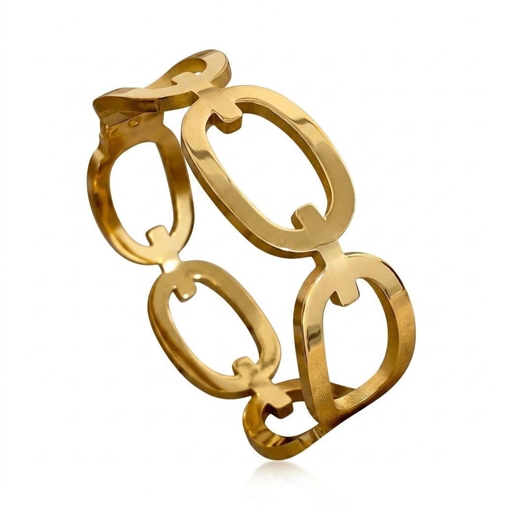 Pulsera de eslabones dorada