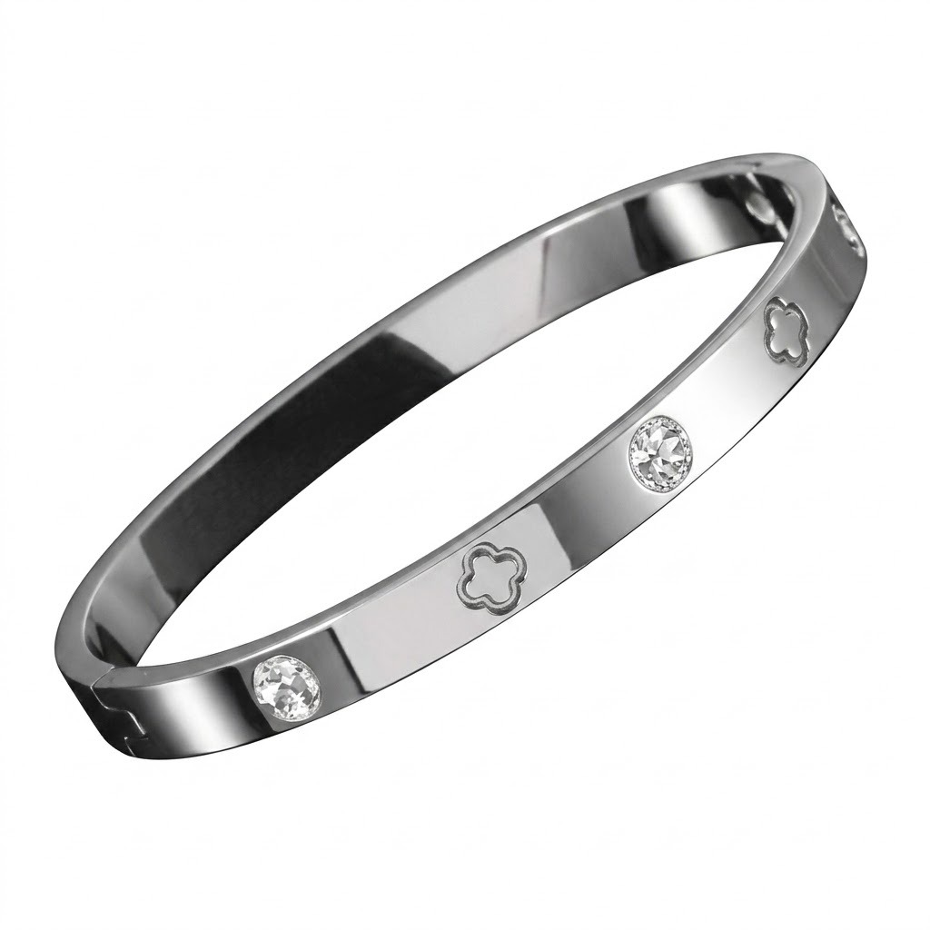 Brazalete de acero con circonias