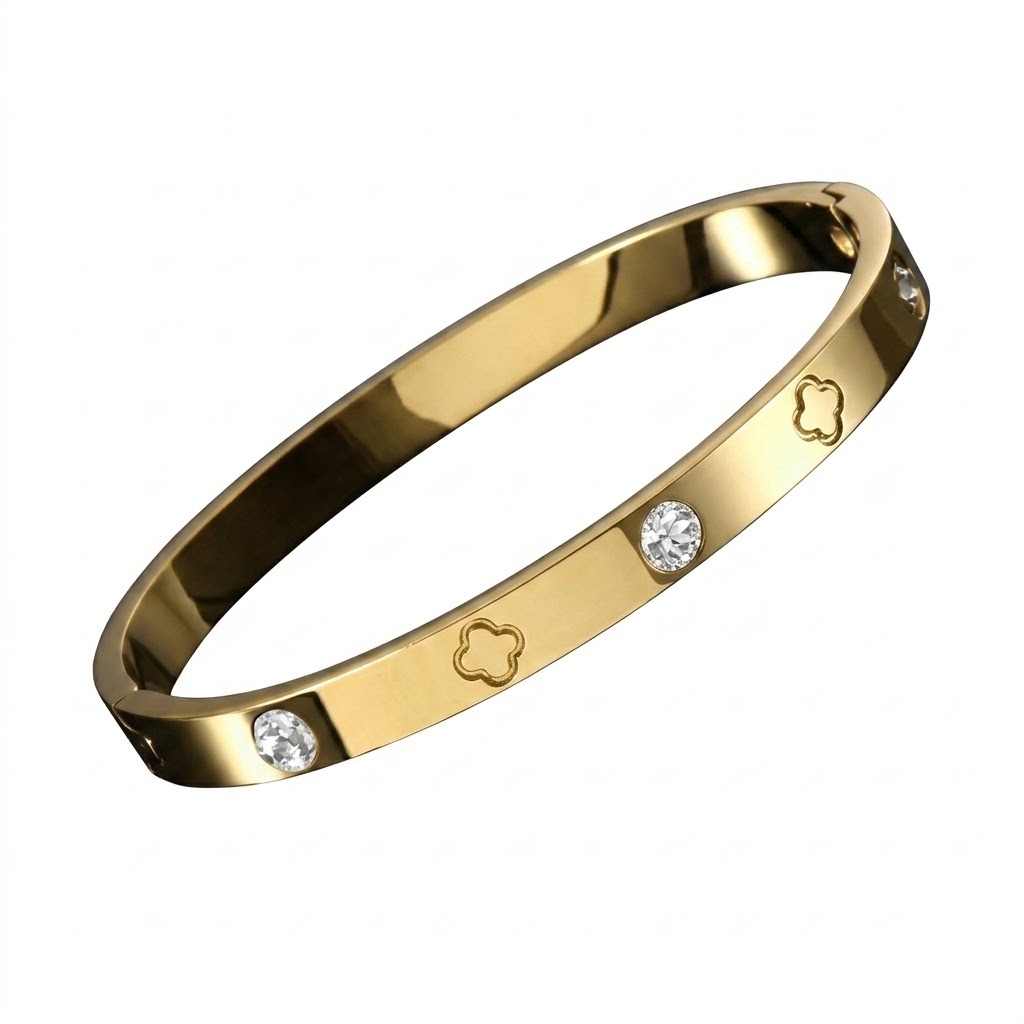 Brazalete dorado con incrustaciones