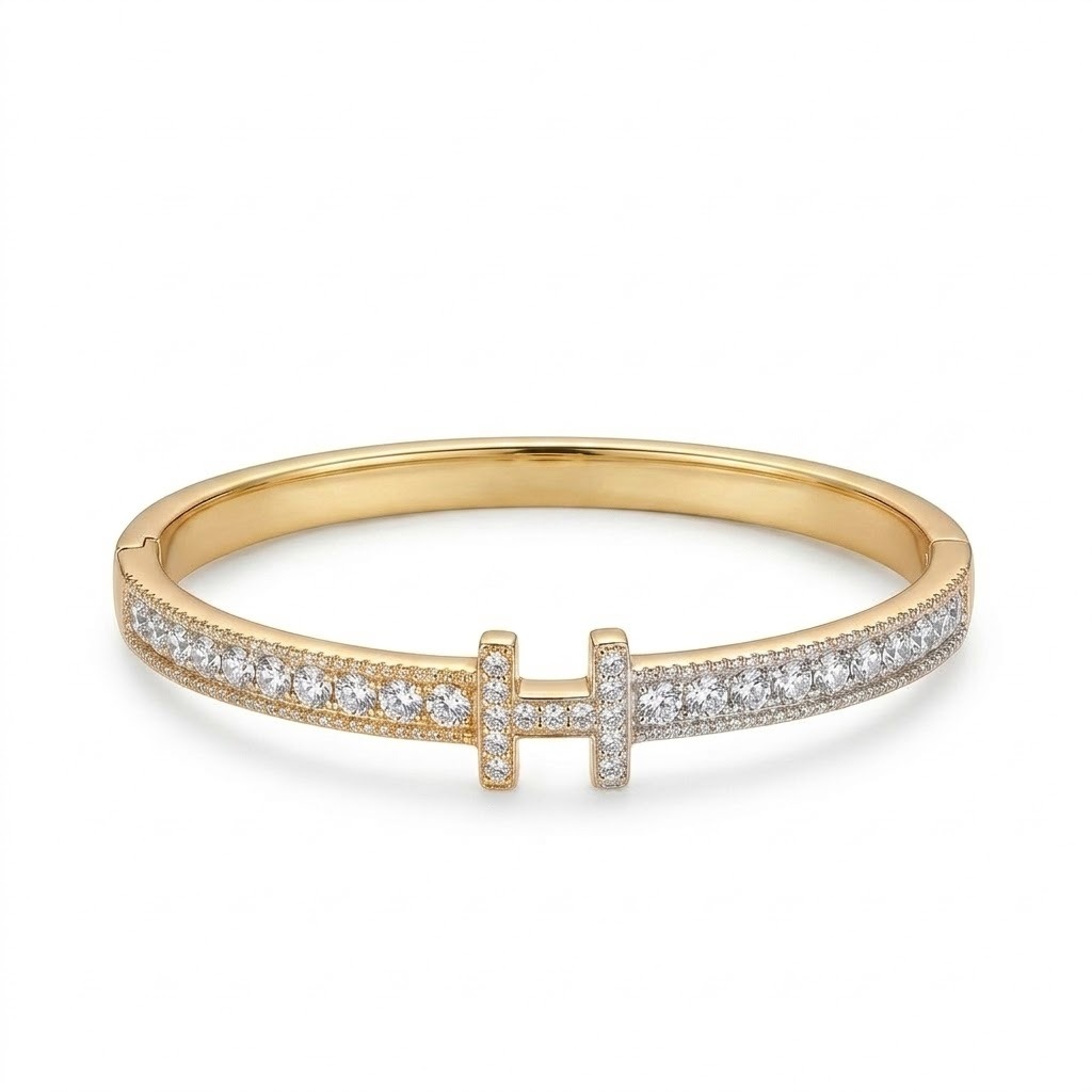 Brazalete de oro con diamantes