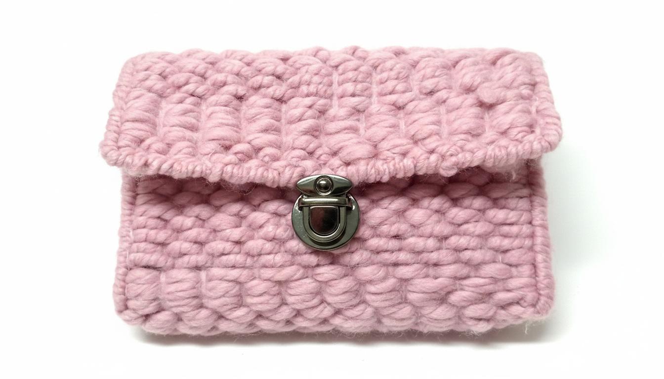 Chunky Knit Pink Clutch