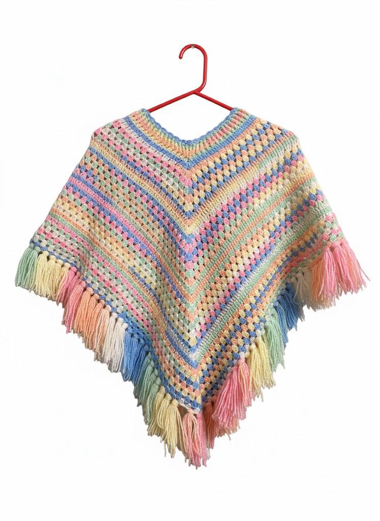 Colorful Crochet Poncho