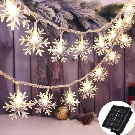 Snowflake Solar String Lights