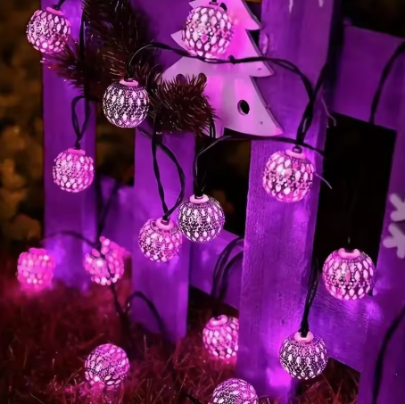 Purple Ball String Lights