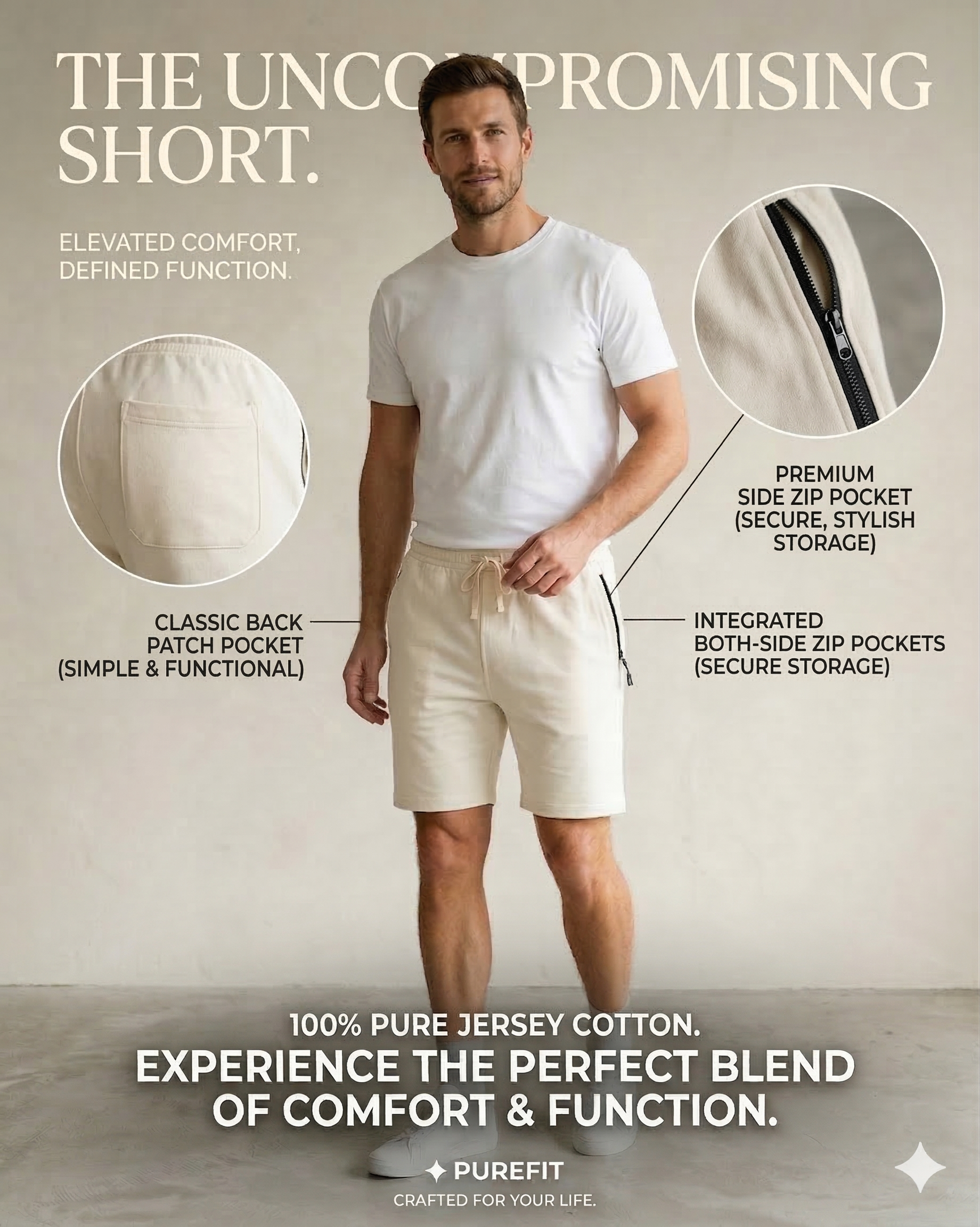 Men’s 100% Pure Terry Cotton Shorts 