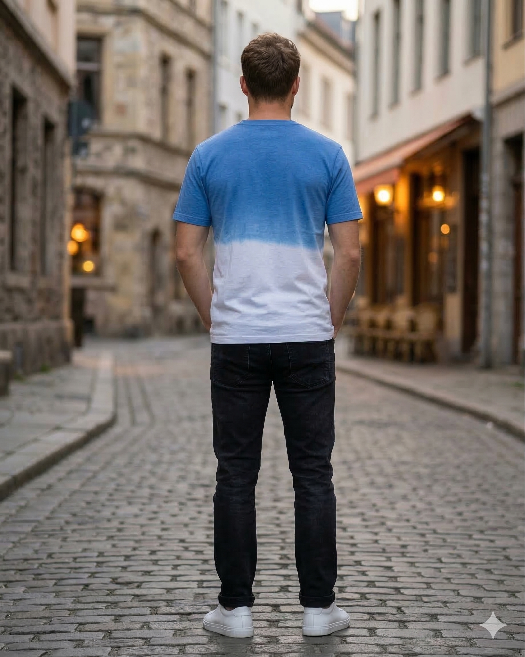 Premium Men's Ombre T-Shirt Blue to White