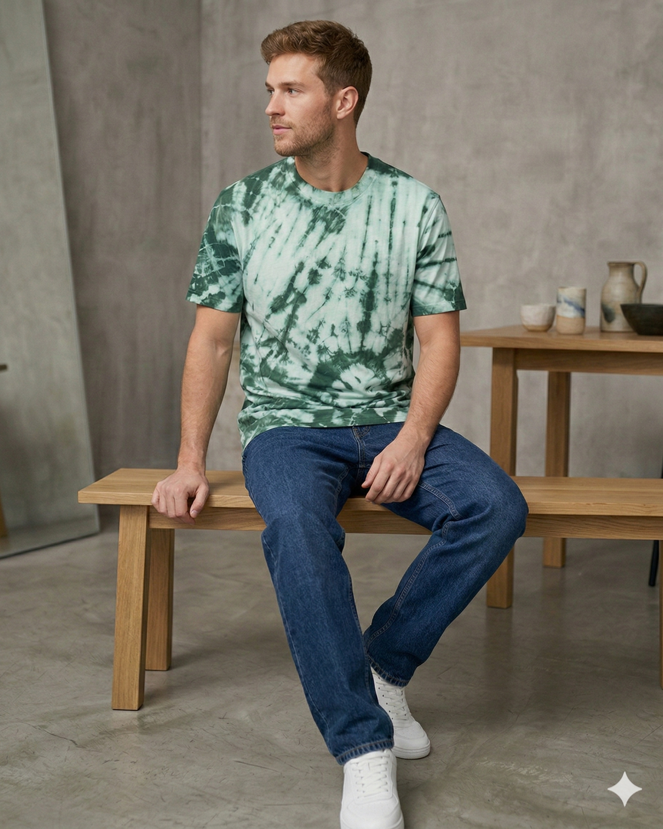 Premium Men's Forest Green Spiral T-Shirt
