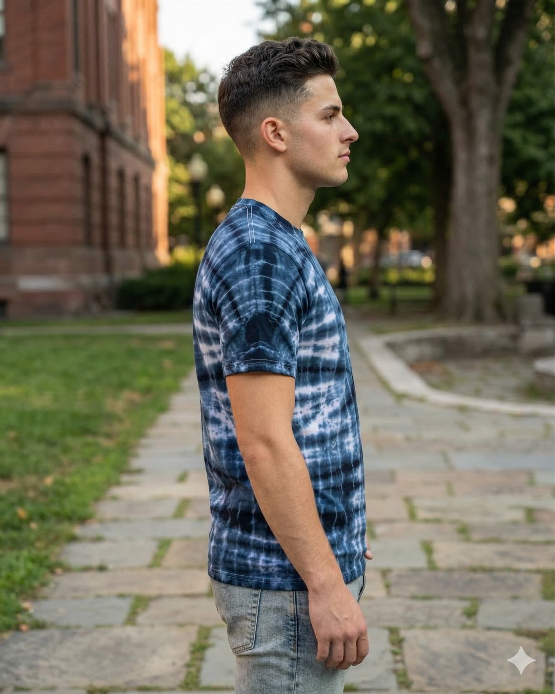 Premium Men's Indigo Tie-Dye T-Shirt