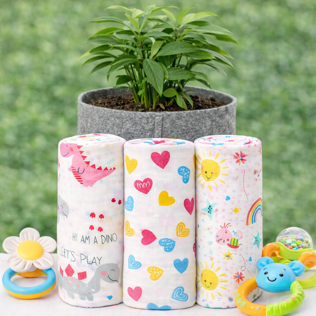 Soft Muslin Swaddle pack of 3 